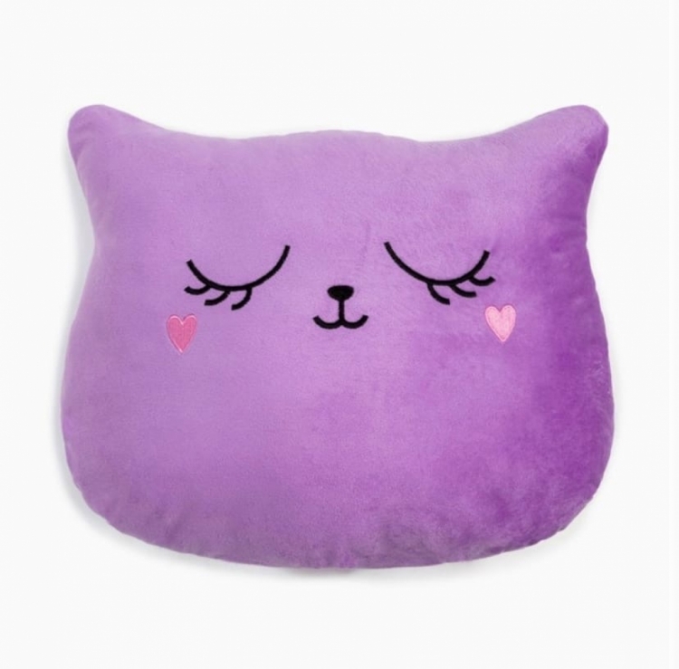 Подушка "Кошка" 48х38см фиолетовая