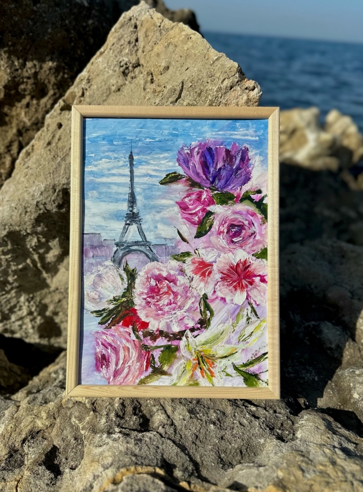 Картина "Французская весна" маслом 23х32 см