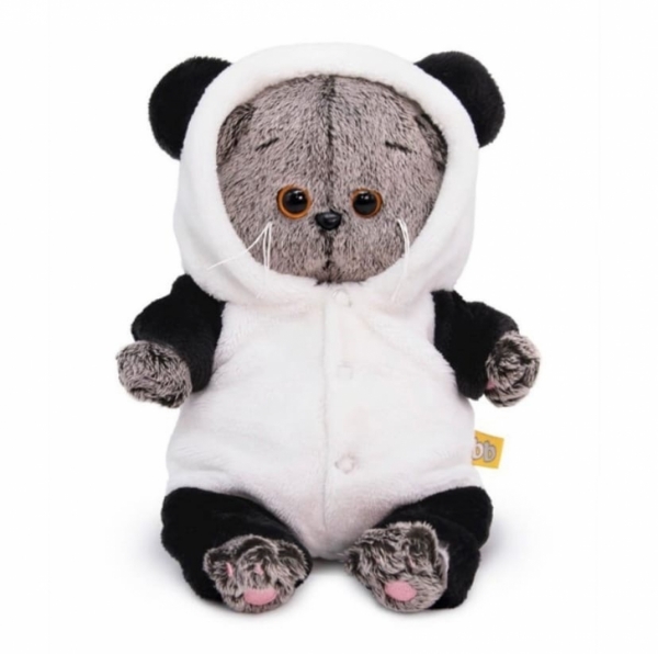 Мягкая игрушка "Кот Басик" в комбинезоне панда