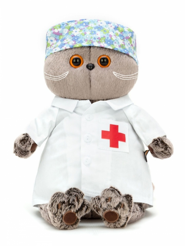 Мягкая игрушка "Кот Басик" в костюме доктора